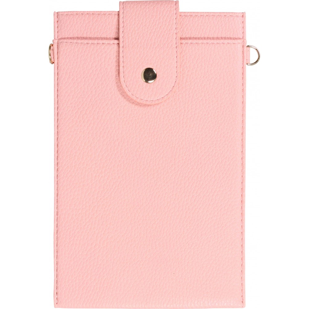 Elegante universelle Smartphone Umhängetasche aus veganem Leder inkl. Umhängegurt aus Leder (vegan) - Rosa