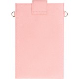 Elegante universelle Smartphone Umhängetasche aus veganem Leder inkl. Umhängegurt aus Leder (vegan) - Rosa