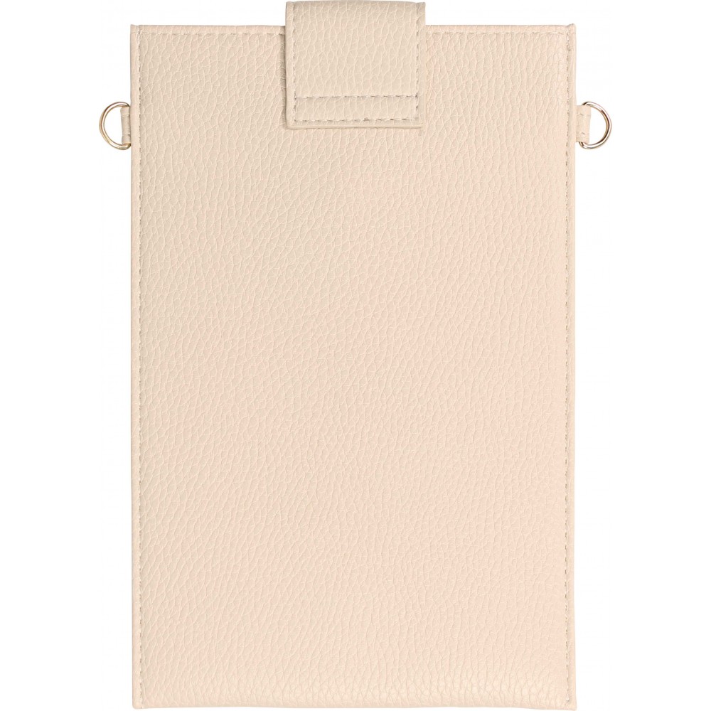 Elegante universelle Smartphone Umhängetasche aus veganem Leder inkl. Umhängegurt aus Leder (vegan) - Sand