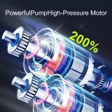 Pompe à pneus portable 150PSI avec manomètre LED et recharge rapide sans fil pour voiture moto vélo