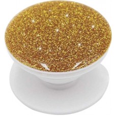 Pop Socket 3D Paillettes - Support de doigt interchangeable pour Smartphone / Tablettes - Or