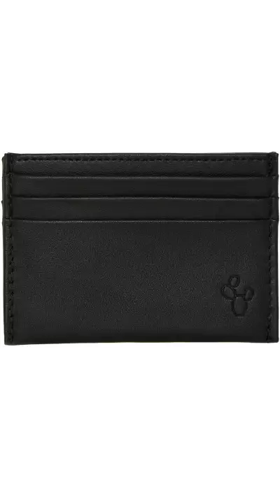 Urlaubskartenhalter im europäischen Format mit 6 Karten aus echtem Kaktusleder - Schwarz