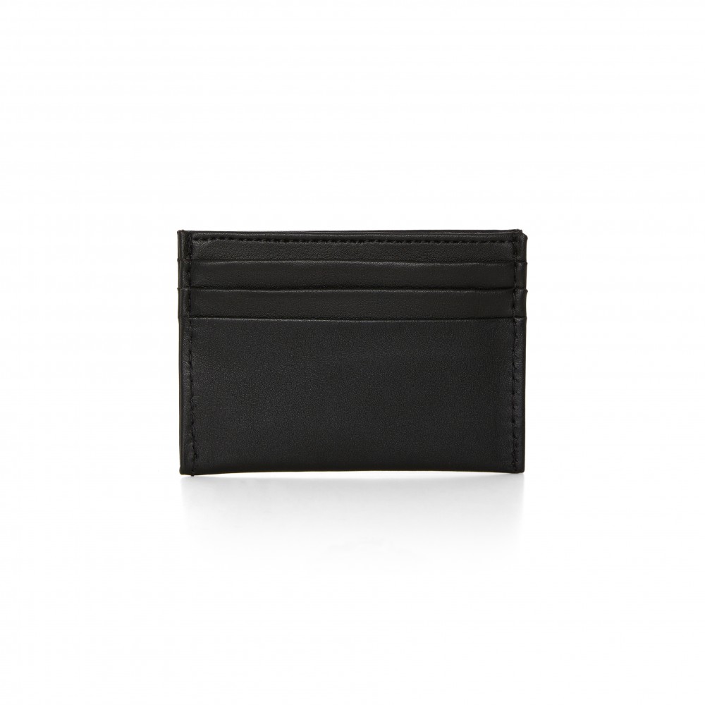 Urlaubskartenhalter im europäischen Format mit 6 Karten aus echtem Kaktusleder - Schwarz