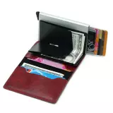 AirTag 2 in 1 Kartenhalter und Halter mit RFID-Blocker Kunstleder - Schwarz