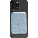 Magnetischer Kartenhalter Wallet Carbon Effekt - Kompatibel mit Apple MagSafe - Blau