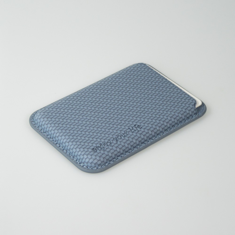Magnetischer Kartenhalter Wallet Carbon Effekt - Kompatibel mit Apple MagSafe - Blau
