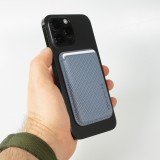 Magnetischer Kartenhalter Wallet Carbon Effekt - Kompatibel mit Apple MagSafe - Blau