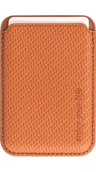 Magnetischer Kartenhalter Wallet Carbon Effekt - Kompatibel mit Apple MagSafe - Orange