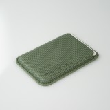 Porte-cartes magnétique wallet effet carbone - Compatible avec Apple MagSafe - Vert