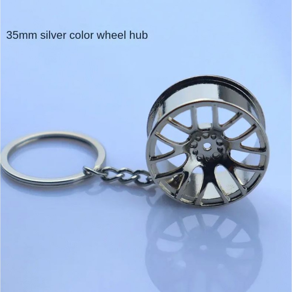 Hochwertiger Felgen Schlüsselanhänger Metal Sport Turbo Drift Key-chain Car Wheel - Silber