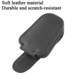Magnetischer Brillenhalter für die Autosonnenblende im Lederdesign - Schwarz