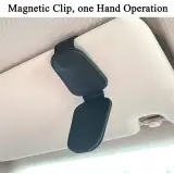 Magnetischer Brillenhalter für die Autosonnenblende im Lederdesign - Schwarz