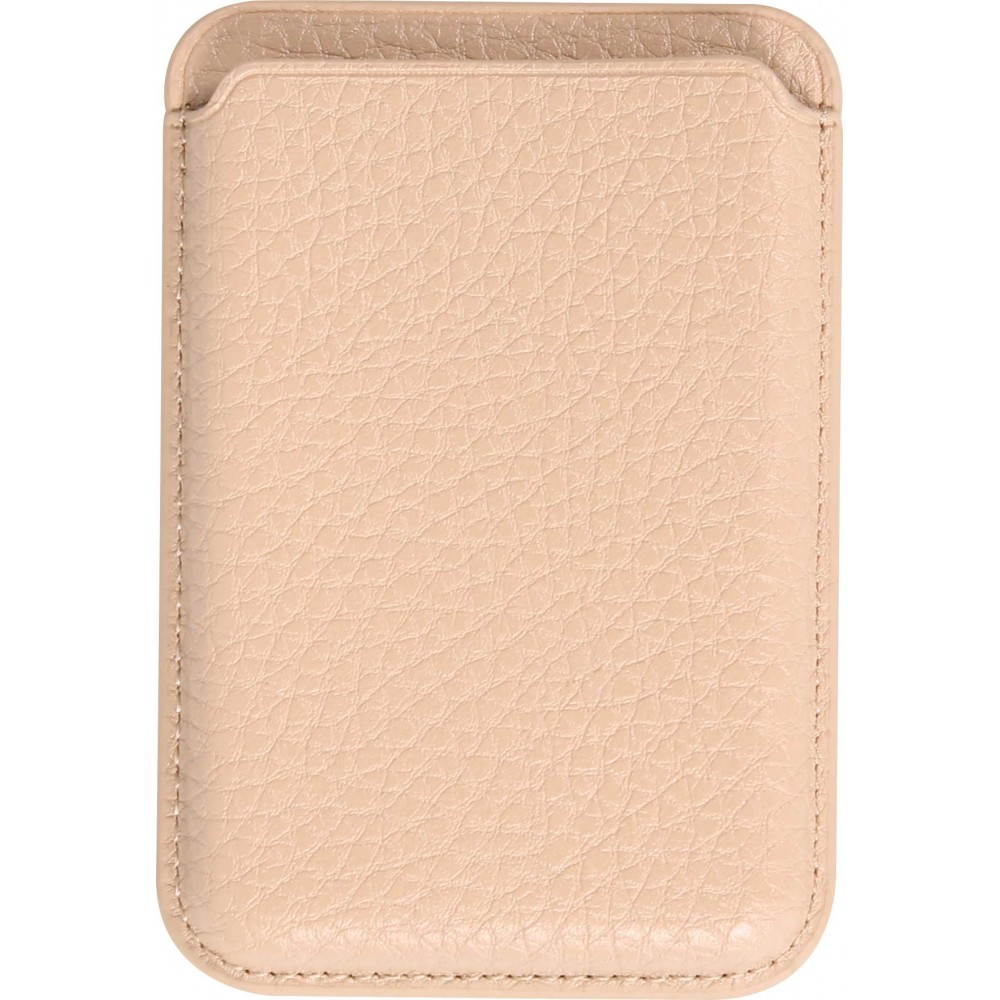 MagSafe Magnetkartenhalter aus veganem Leder mit starken Magneten - Beige