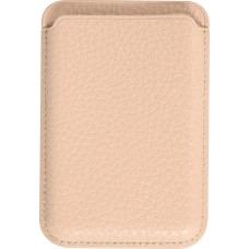 MagSafe Magnetkartenhalter aus veganem Leder mit starken Magneten - Beige