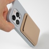 MagSafe Magnetkartenhalter aus veganem Leder mit starken Magneten - Beige