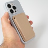 MagSafe Magnetkartenhalter aus veganem Leder mit starken Magneten - Beige