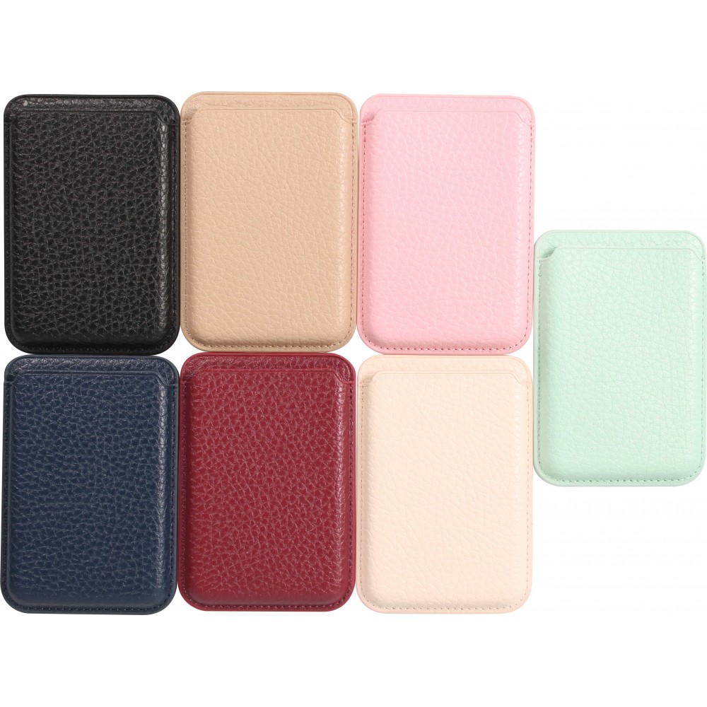 MagSafe Magnetkartenhalter aus veganem Leder mit starken Magneten - Beige