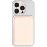 MagSafe Magnetkartenhalter aus veganem Leder mit starken Magneten - Weiss