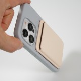 MagSafe Magnetkartenhalter aus veganem Leder mit starken Magneten - Weiss