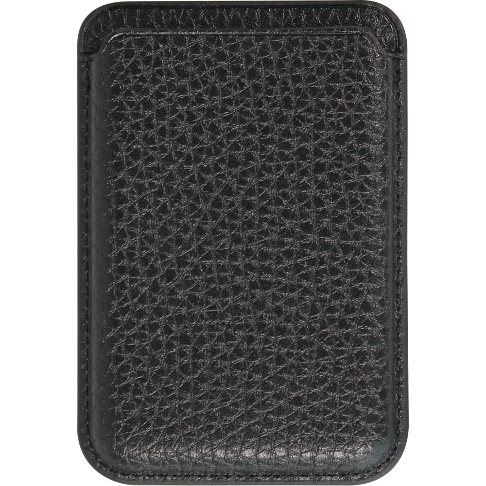 MagSafe Magnetkartenhalter aus veganem Leder mit starken Magneten  - Schwarz