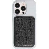 MagSafe Magnetkartenhalter aus veganem Leder mit starken Magneten  - Schwarz