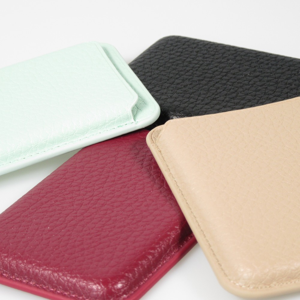 MagSafe Magnetkartenhalter aus veganem Leder mit starken Magneten  - Schwarz