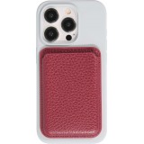 MagSafe Magnetkartenhalter aus veganem Leder mit starken Magneten  - Rot