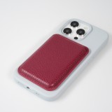 MagSafe Magnetkartenhalter aus veganem Leder mit starken Magneten  - Rot