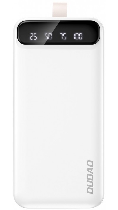 Dudao Externe Batterie Power Bank ultra leistungsstarke 30000mAh 2 x USB-A und 1 x USB-C - Weiss