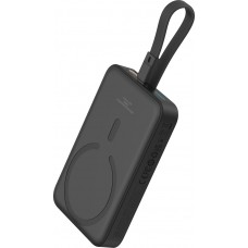 Baseus Magnetische Powerbank 10000mAh 20W mit integriertem Lightning-Kabel und 60W USB-C - Schwarz