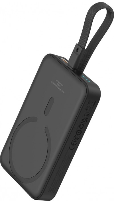 Baseus Magnetische Powerbank 10000mAh 20W mit integriertem Lightning-Kabel und 60W USB-C - Schwarz