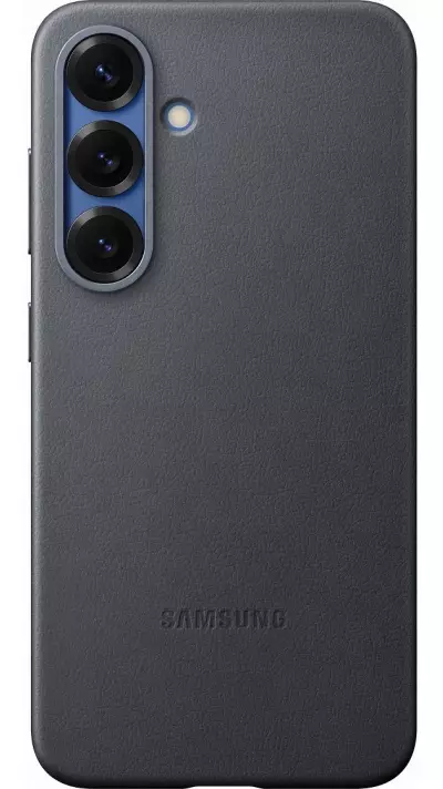 Galaxy S25 Case H&uuml;lle - Premium Vegan Leder Backcover KindSuit - Schwarz