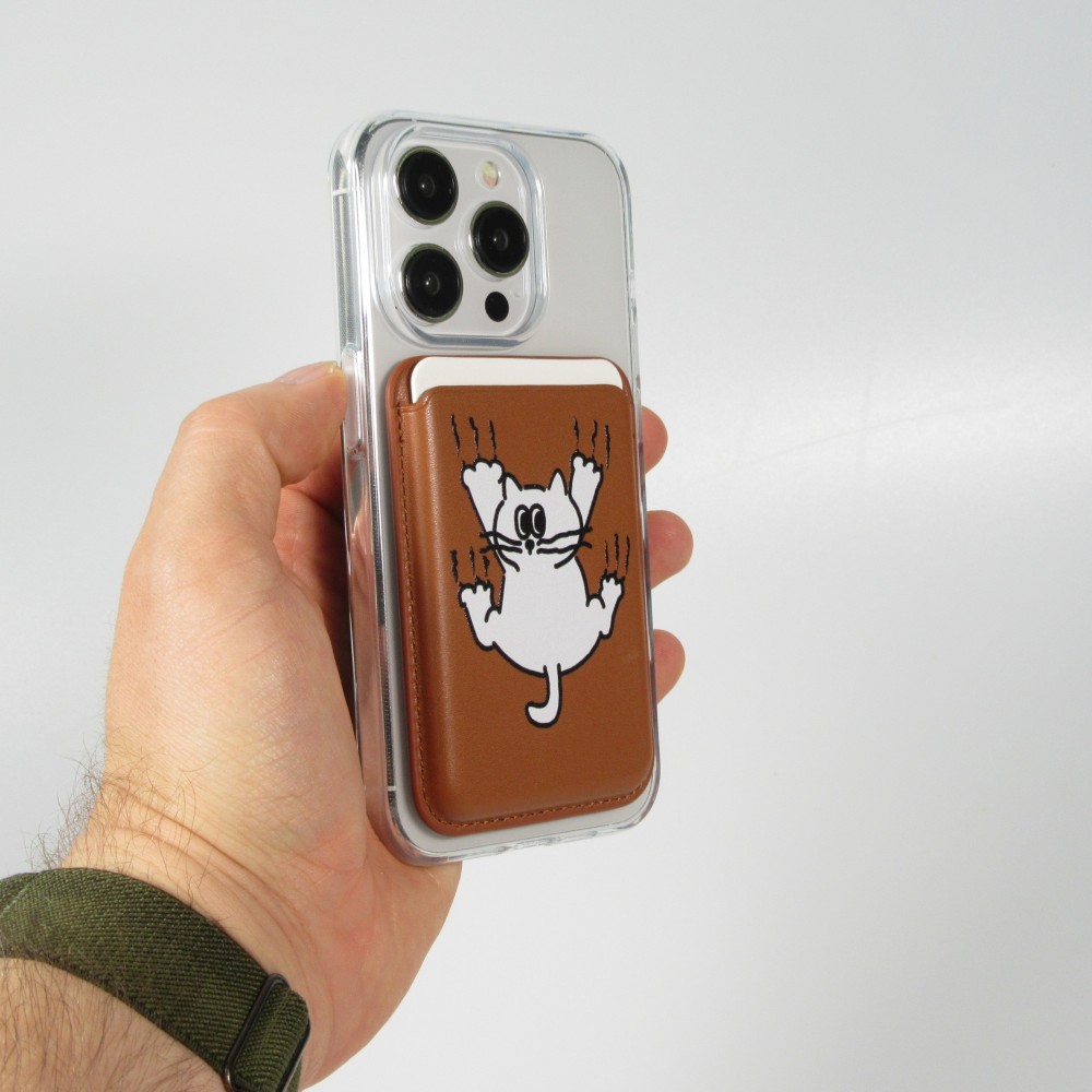 Premium magnetischer Kartenhalter mit starker Haftung - Kompatibel mit Apple MagSafe  - Design nr 14