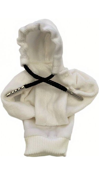 Pull &agrave; capuche - jaquette universel et d&eacute;coratif &agrave; la mode pour pommeau de vitesse dans la voiture - Blanc