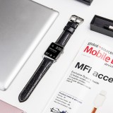 Qialino Armband aus echtleder croco schwarz - Apple Watch 38/40/41/42 mm