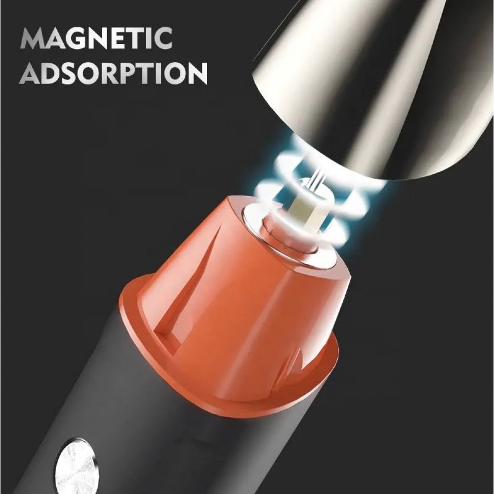 Rasoir électronique 5 en 1 magnétique pour cheveux, trimming et body, support inclus - Noir