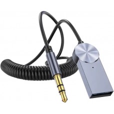 Bluetooth Receiver Empfänger BT5.0 mit 3.5mm AUX und USB Anschluss aus Aluminium - Silber