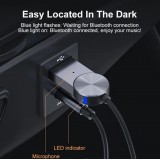 Bluetooth Receiver Empfänger BT5.0 mit 3.5mm AUX und USB Anschluss aus Aluminium - Silber