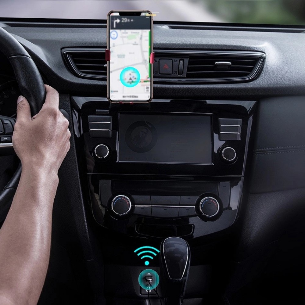 Baseus BA01 Bluetooth 5.0 KFZ Audioempfänger AUX Kabel Adapter für Audiogerät - Schwarz