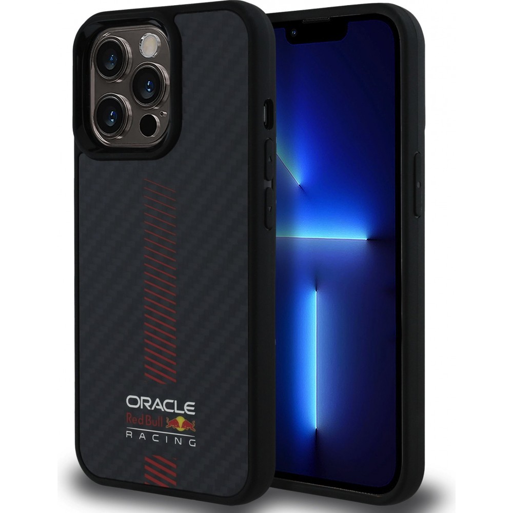 iPhone 13 Pro Case Hülle - Red Bull Racing Carbon Powerbar MagSafe - Schwarz