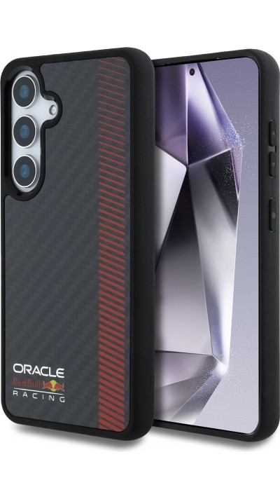 Coque Samsung Galaxy S25+ - Red Bull Racing Carbon Powerbar MagSafe - Noir