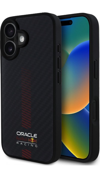 iPhone 16 Pro Case Hülle - Red Bull Racing Carbon Powerbar MagSafe - Schwarz