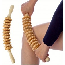 Rouleau de massage en bois naturel anti-cellulite pour muscles et tissus profonds drainage lymphatique