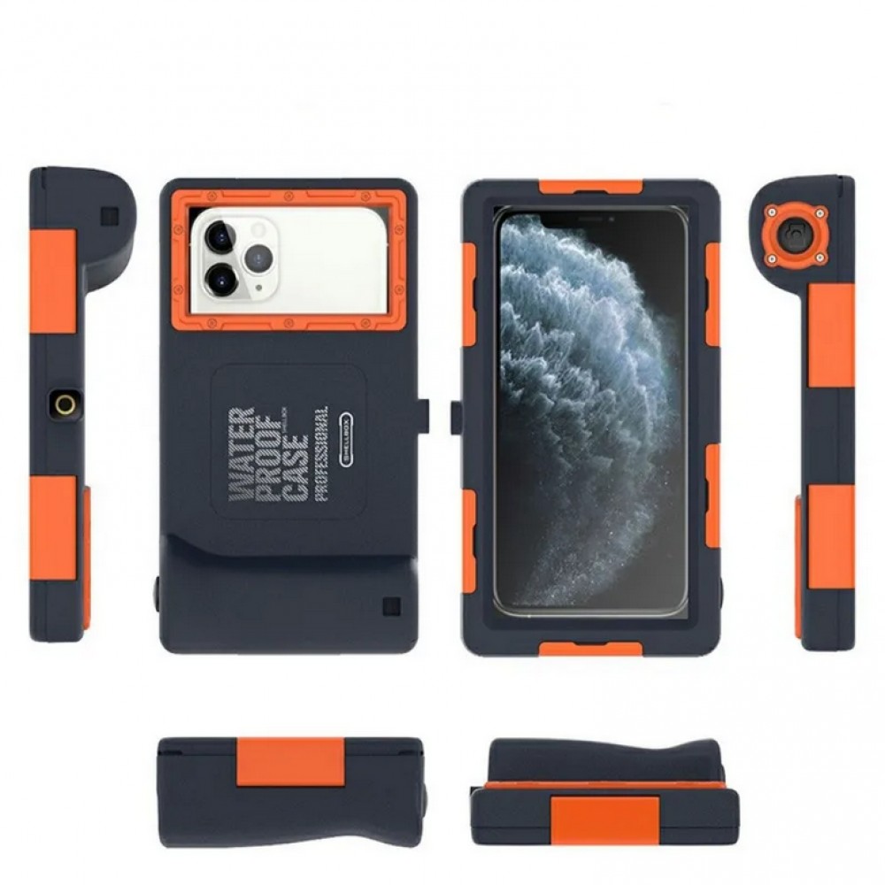 SHELLBOX Coque universelle pour smartphone Etui étanche professionnel 2ème génération (15 mètres) - Orange