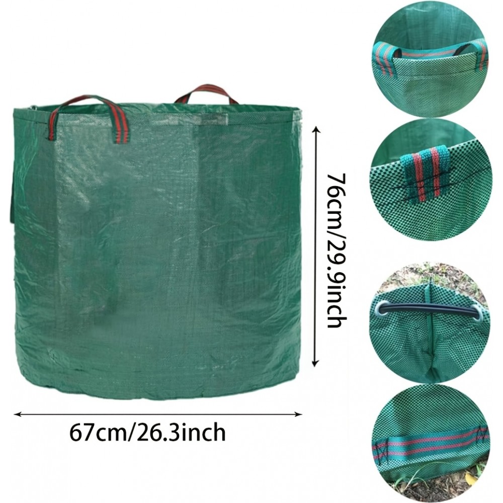 Gartenabfall Tasche (272 L) Wiederverwendbar Strapazierfähiges Polypropylen mit Griffen Pop-Up Laubcontainer - Grün