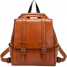 Handtasche / Fashion-Rucksack Retrolook Leder für Tablet, Bücher und Kamera - Braun