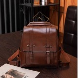 Handtasche / Fashion-Rucksack Retrolook Leder für Tablet, Bücher und Kamera - Braun