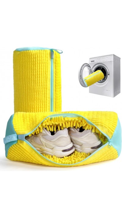 Hochwertiger Schuhwaschsack aus strapazierfähigem Polyester mit Polsterung für Sneakers und Kleidung - Gelb