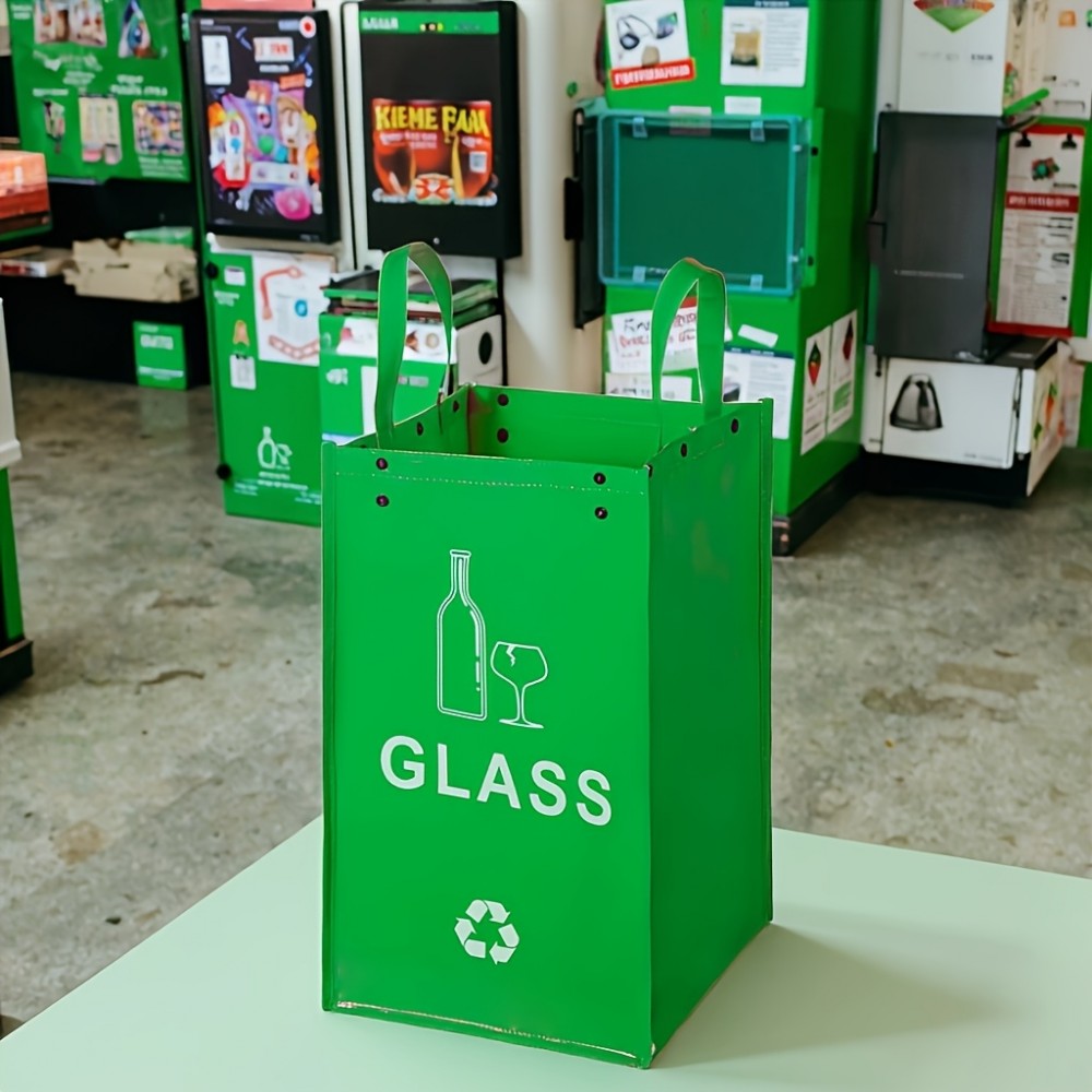 Sacs poubelle pliable 3 en 1 avec 3 couleurs pour tri des déchêts (papier / plastique / verre)