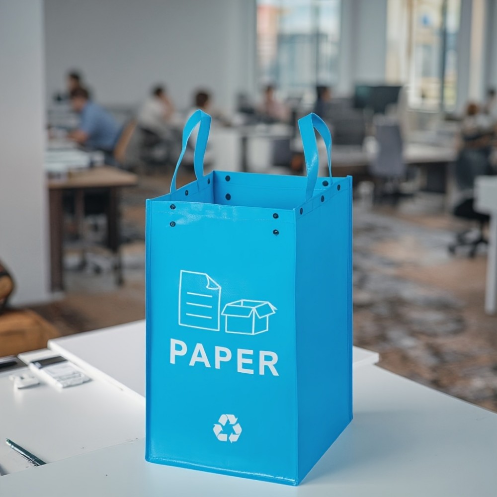 Sacs poubelle pliable 3 en 1 avec 3 couleurs pour tri des déchêts (papier / plastique / verre)